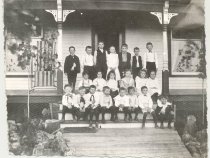Children celebrating Lee Armstrong's birthday party in 1905