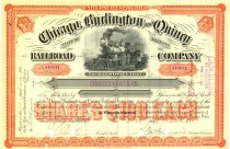 CB & Q stock certificate