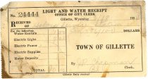 Light and Water Receipt, Town of Gillette