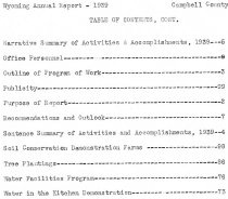 Third page Table of Contents