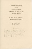 Community Union Meeting Program