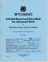 Wyoming 4-H Club Record and Story Book for Advanced Work