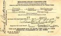 Selective Service registration card for Frank Anderson