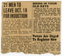 21 Men to Leave October 18 For Induction