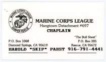 Contact Card for Chaplain Harold "Skip" Pabst