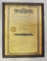 Marriage License for Ernest and Merle Reece