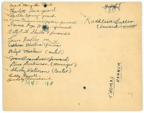 Gillette Girls Basketball Team, 1943 (back)