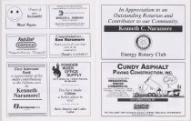 Distinguished Citizen Dinner Honoring Kenneth C Naramore