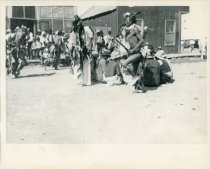 Native American dancers perform on Gillette Avenue
