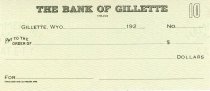 Blank Bank of Gillette check