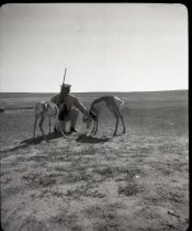 Jim Fulkerson with Rachel's pet antelope