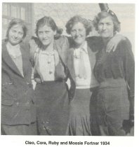 Cleo, Cora, Ruby, and Mossie Fortner in 1934