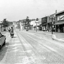 School Street during urban renewal - stores in background