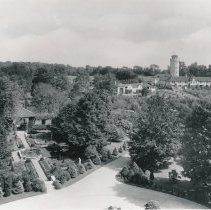 Pembroke Estate, Exterior View of water tower, gardens