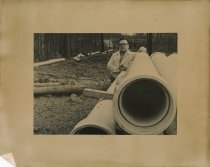 Photo 1137 - Bill Wildman Poses with New Sewer Pipes