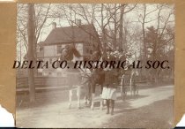 Kaufman family in front of Greenhood house