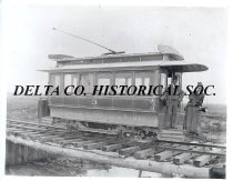 Escanaba Electric Railway car on bridge