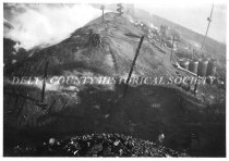 Burning coal pile on  Reiss coal dock