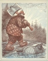 Paul Bunyan creates the Red River