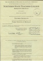 Kjellander teacher's certificate, front