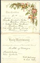 Lamberg/Kjellander marriage certificate