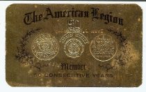 American Legion 50 Years Membership Card