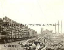 Load of logs going into mill at Wells