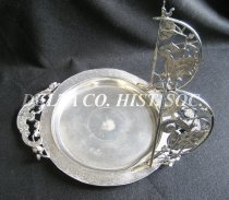 Meriden silver water pitcher tray with holders