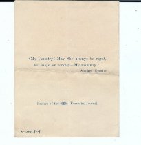 Armistice Day Dinner Program, 1920, back