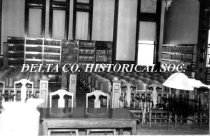 Courtroom interior, first Delta County Courthouse