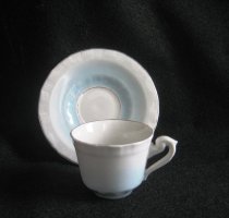 Blue demitasse cup and saucer