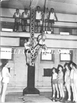 Working out in High School gym