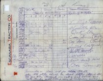 Escanaba Traction Co. motorman's form