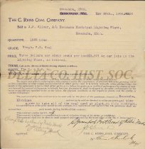 Reiss Coal Co. contract with Escanaba Utilities, 1906