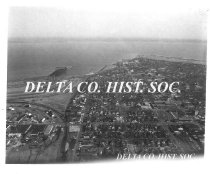 Aerial view of Escanaba north of Ludington Street