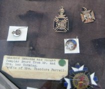 Detail of Masonic insignia belonging to Theodore Farrell