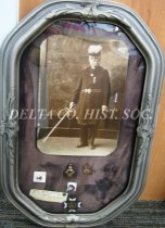 Framed photo of Theodore Farrell in Masonic gear
