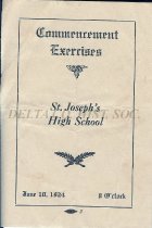 Program 1924 St. Joseph High Commencement