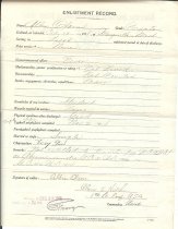 Albin Olson's military discharge (back)