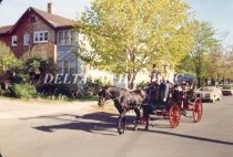 Buggy ride down 3rd Street for Mayor Exchange Day