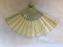 Wood fan with scroll design