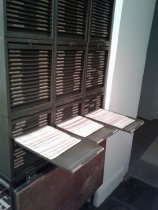 Voter registration cabinet from the old Escanaba City Hall