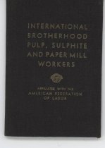 Int'l Brotherhood of Pulp, Sulphite and Pape Mill Workers dues book