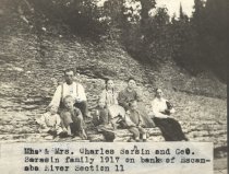 Sarasin families on bank of the Escanaba River