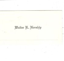 Walter R. Norship, caling card