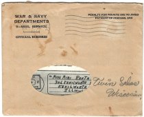Letter to Mimi Ranta from Rudy Roosdett during WWII, envelope