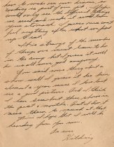 Letter to Mimi Ranta from Hilding Erickson during WWII, last page