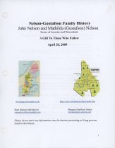Nelson-Gustafson Family History Title Page A-2024.17.01