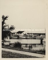 Mildred Brockman and Lillian VanCleve on the VanCleve Park bridge