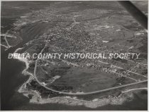 Aerial veiw of Manistique, c. 1955